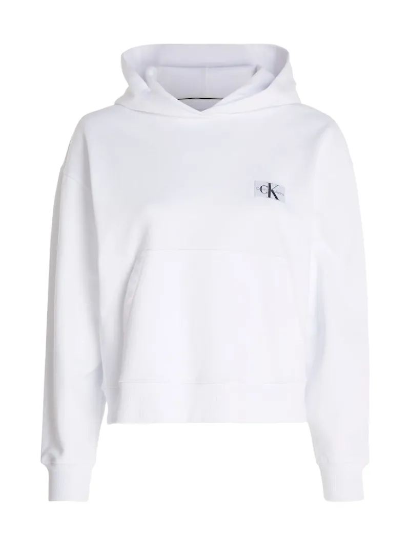 Calvin Klein Jeans Pullover & Sweatshirts*WOVEN LABEL HOODIE Bright White