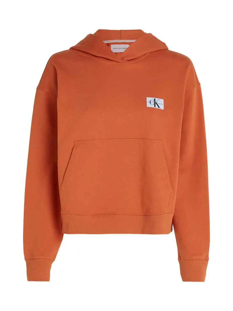 Calvin Klein Jeans Pullover & Sweatshirts*WOVEN LABEL HOODIE burnt clay