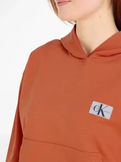 Calvin Klein Jeans Pullover & Sweatshirts*WOVEN LABEL HOODIE burnt clay