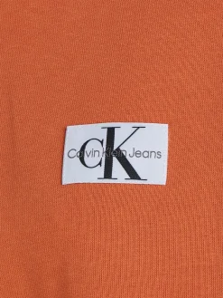 Calvin Klein Jeans Pullover & Sweatshirts*WOVEN LABEL HOODIE burnt clay