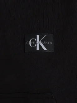 Calvin Klein Jeans Pullover & Sweatshirts*WOVEN LABEL HOODIE ck black