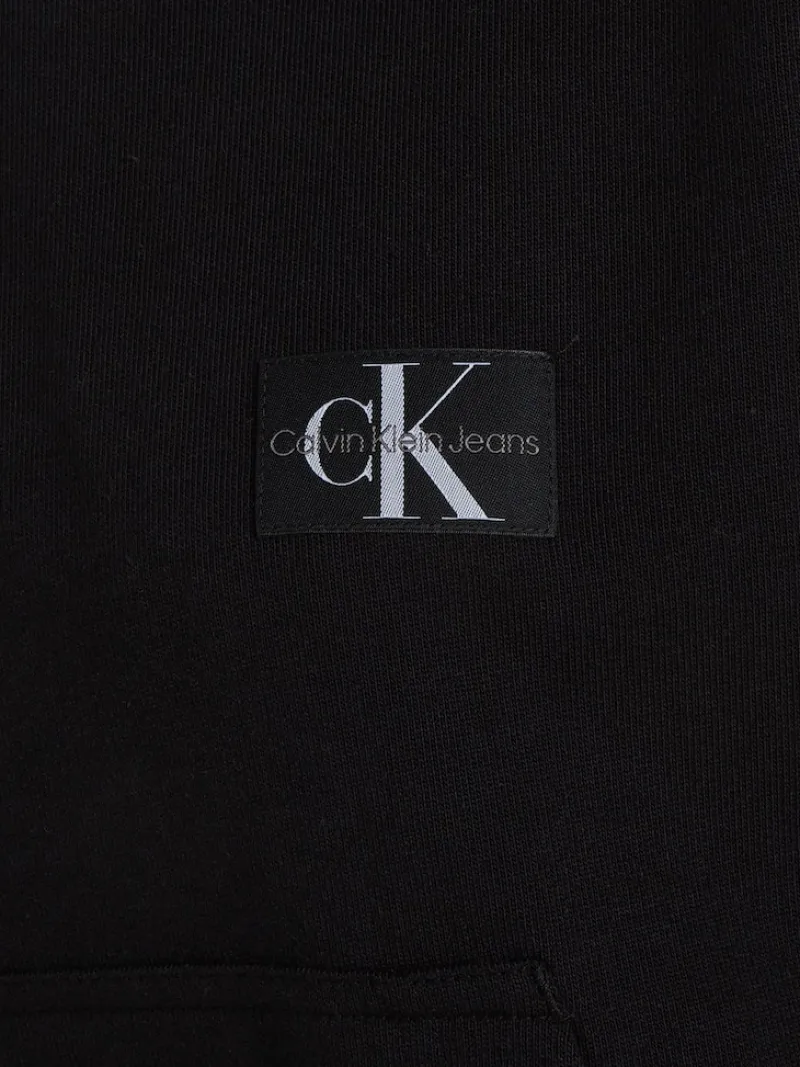 Calvin Klein Jeans Pullover & Sweatshirts*WOVEN LABEL HOODIE ck black