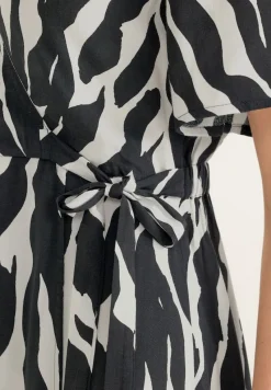 Street One Kleider*Wrap Zebraprint Kleid Black