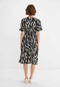 Street One Kleider*Wrap Zebraprint Kleid Black