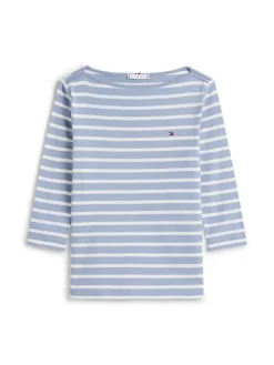 Tommy Hilfiger Shirts*WW0WW40589 brisk blue- ecru stp