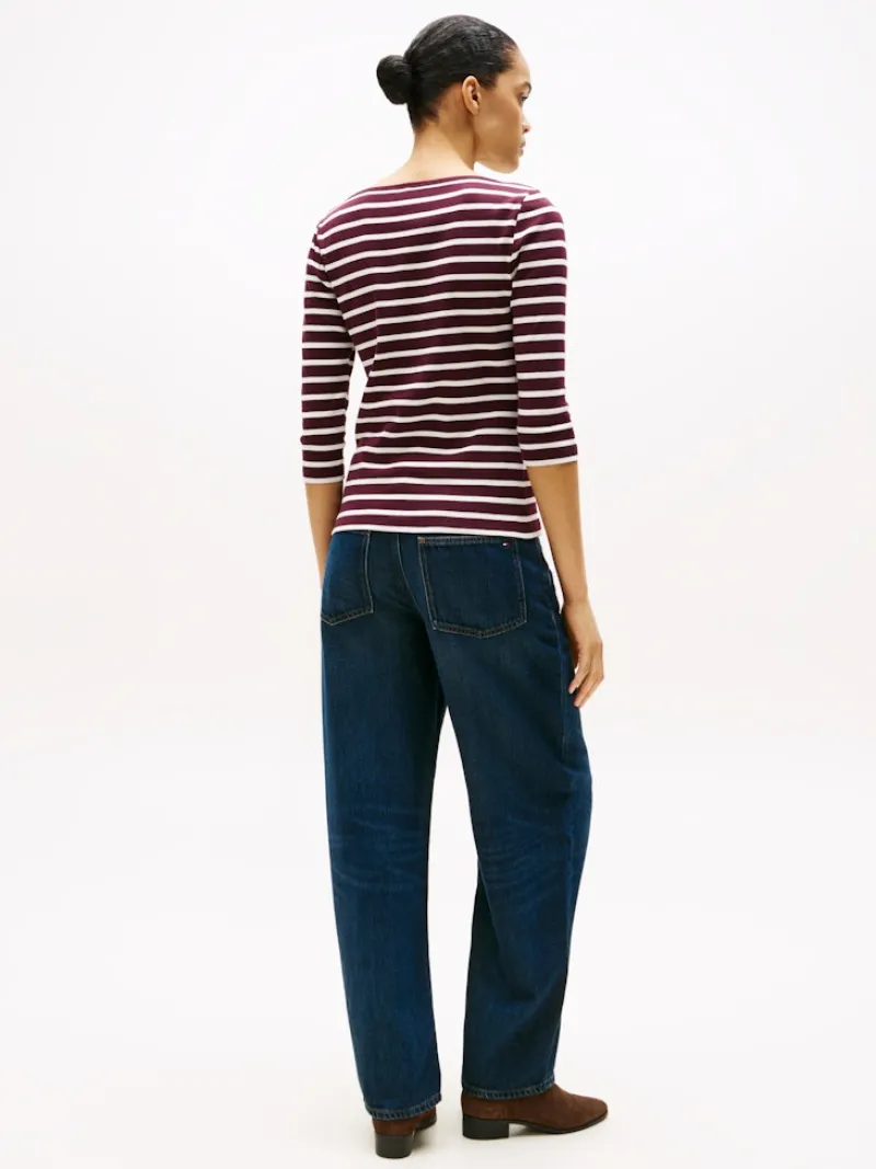 Tommy Hilfiger Shirts*WW0WW40589 deep burgundy- ecru stp