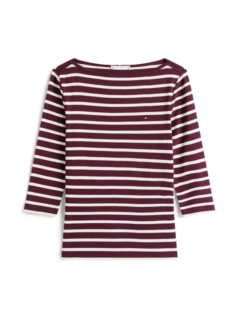 Tommy Hilfiger Shirts*WW0WW40589 deep burgundy- ecru stp