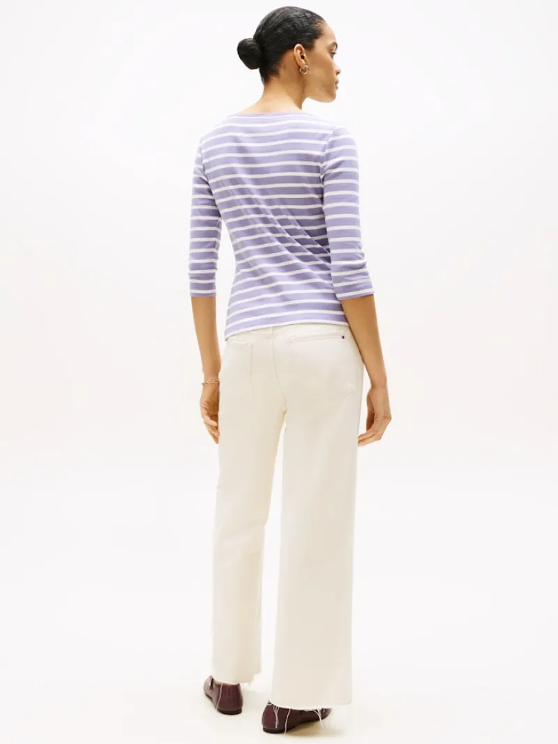 Tommy Hilfiger Shirts*WW0WW40589 purple- ecru stp