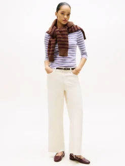 Tommy Hilfiger Shirts*WW0WW40589 purple- ecru stp