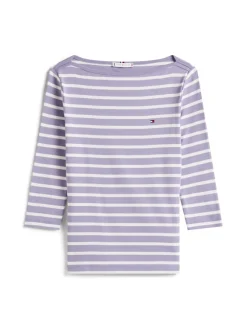 Tommy Hilfiger Shirts*WW0WW40589 purple- ecru stp