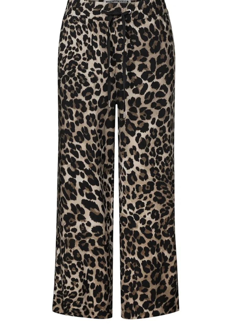 Street One Shorts*Zebra Wide Leg Hose Black