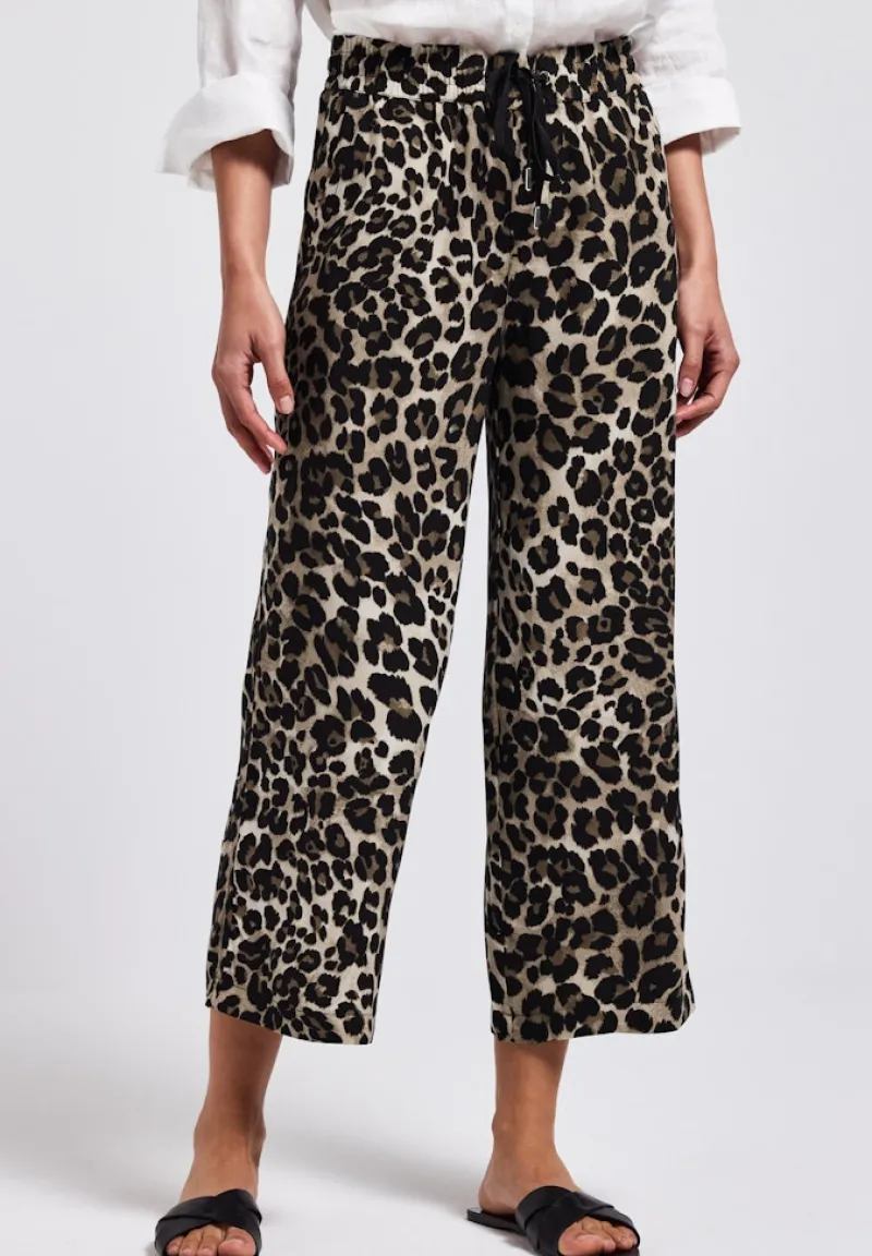 Street One Shorts*Zebra Wide Leg Hose Black