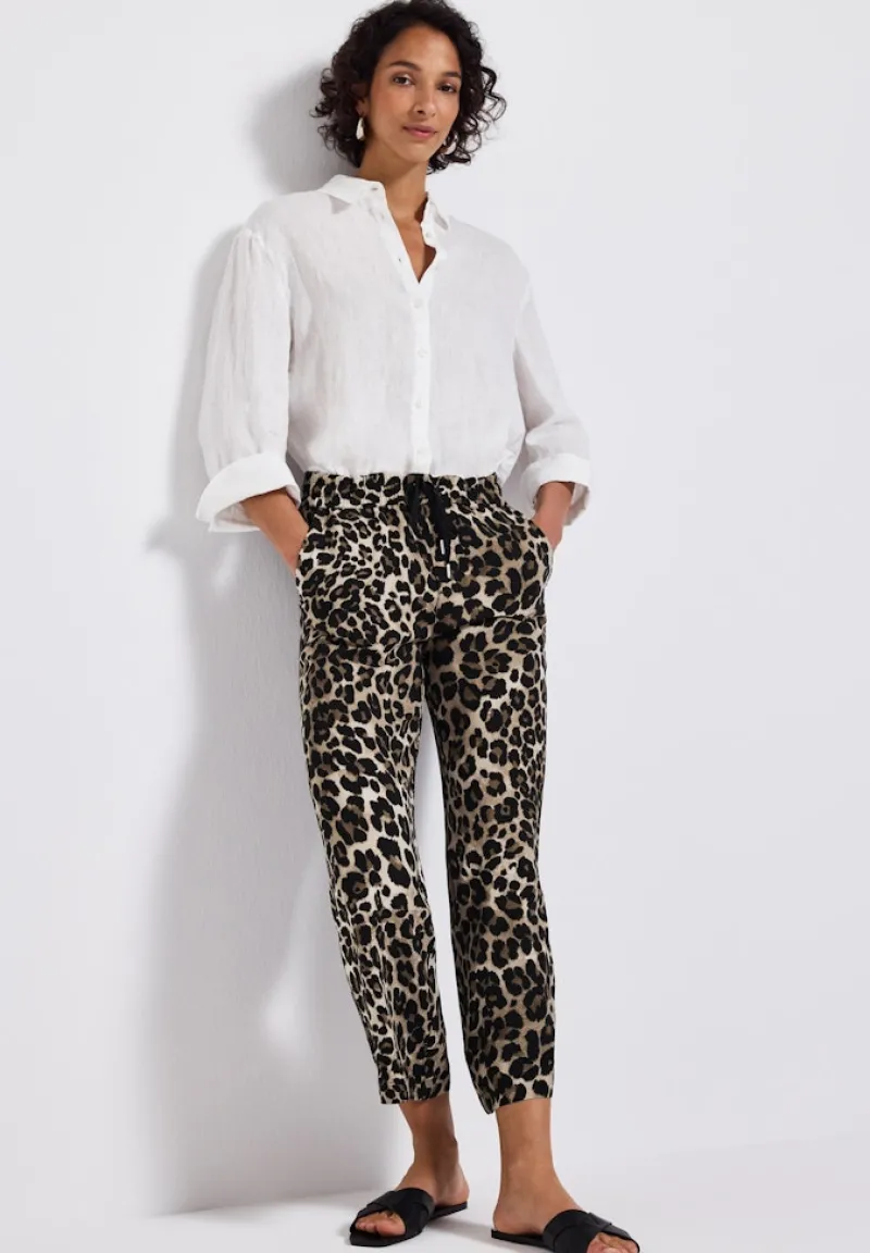 Street One Shorts*Zebra Wide Leg Hose Black