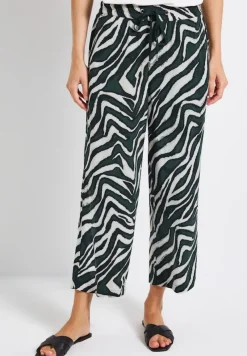 Street One Shorts*Zebra Wide Leg Hose pine grove green