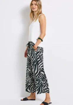 Street One Shorts*Zebra Wide Leg Hose pine grove green