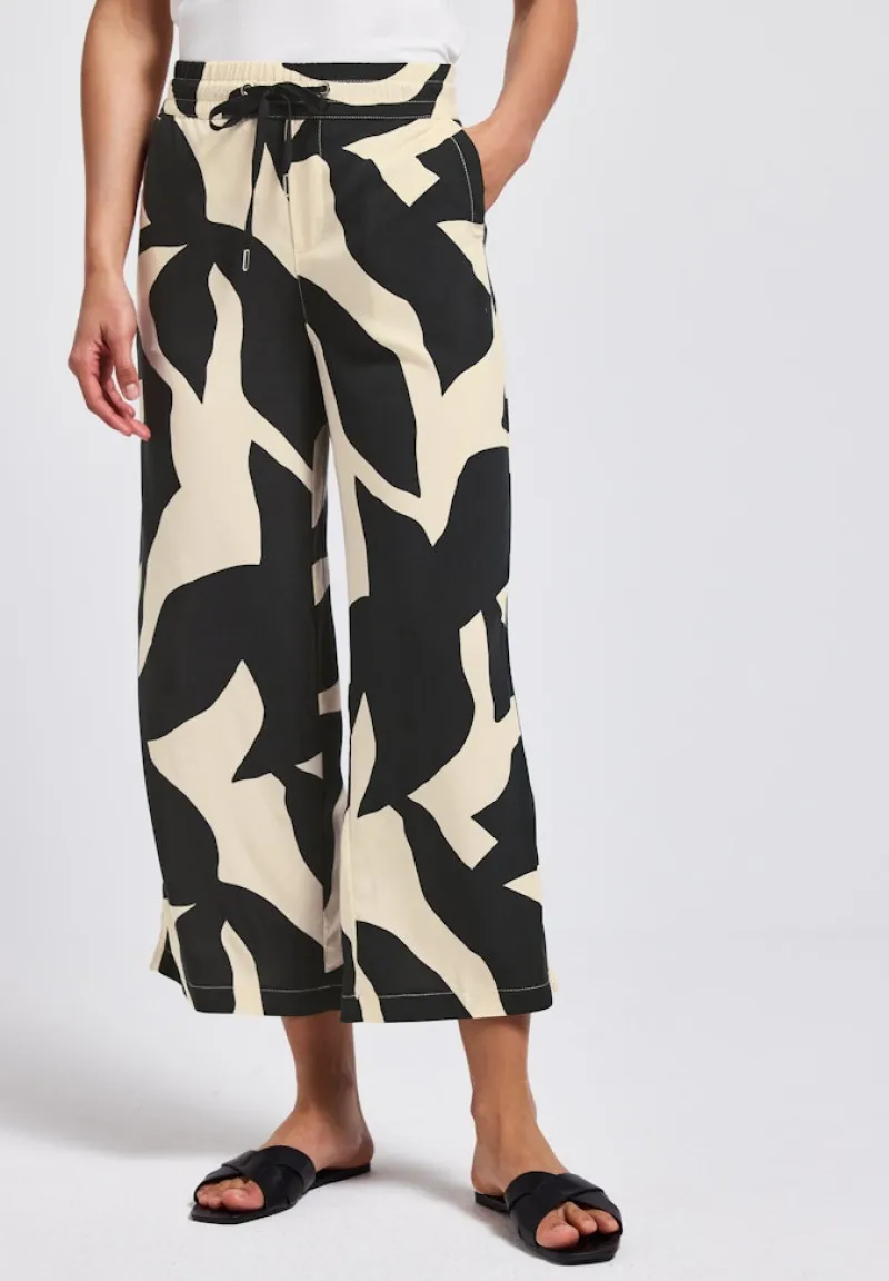 Street One Shorts*Zebra Wide Leg Hose whale tail grey