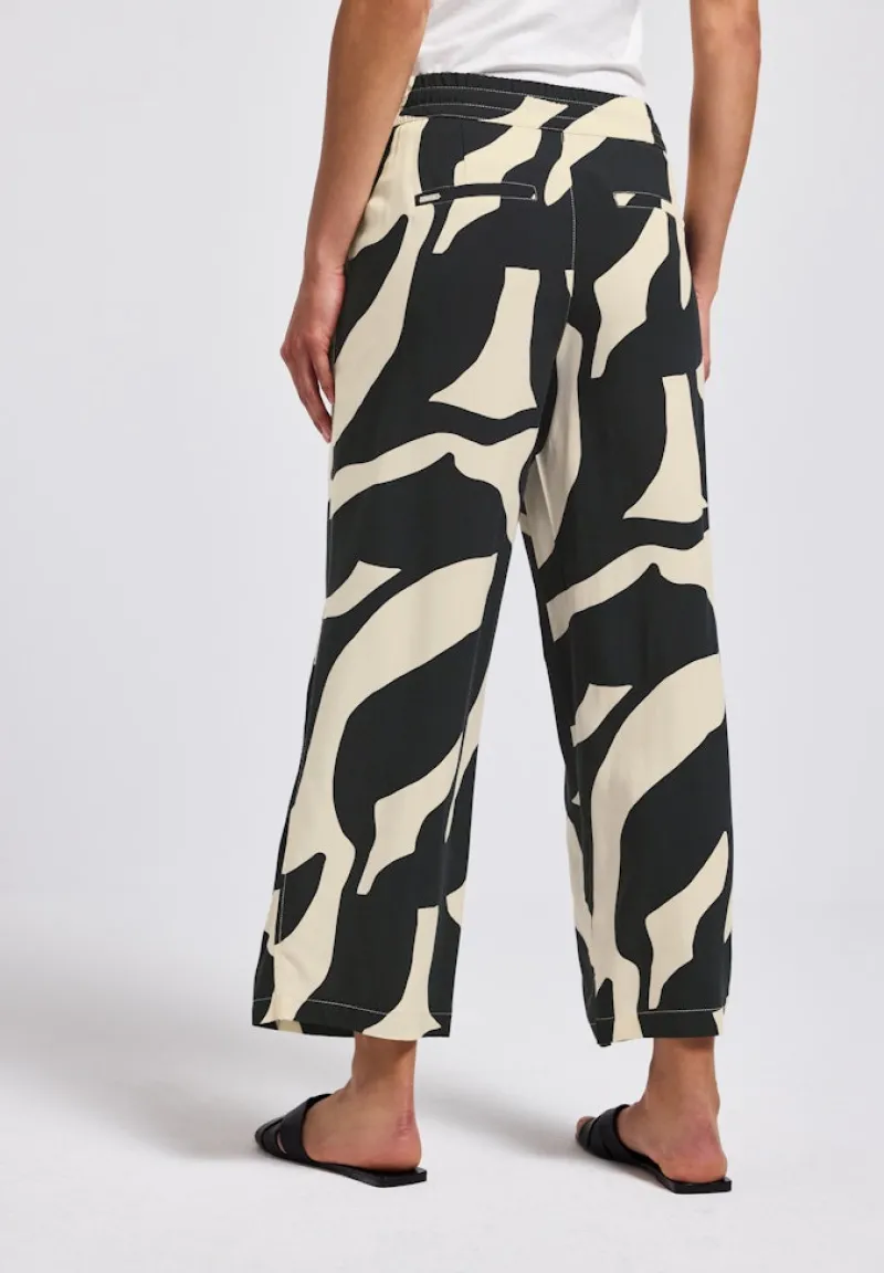 Street One Shorts*Zebra Wide Leg Hose whale tail grey