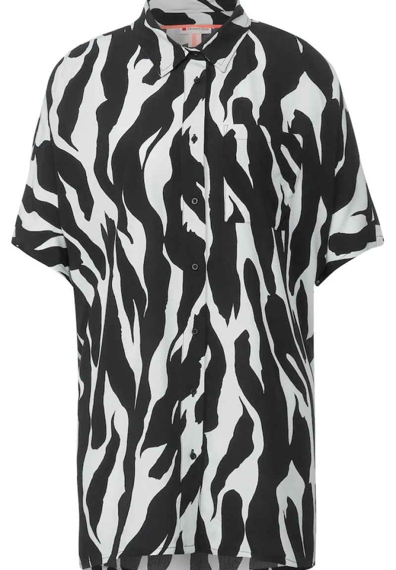 Street One Blusen*Zebraprint Longbluse Black