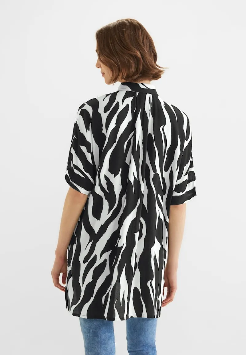 Street One Blusen*Zebraprint Longbluse Black