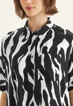 Street One Blusen*Zebraprint Longbluse Black