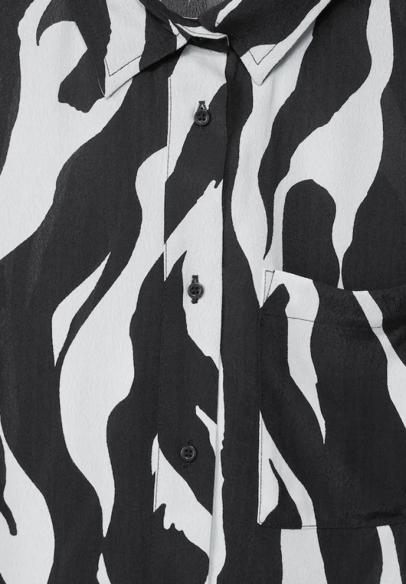 Street One Blusen*Zebraprint Longbluse Black