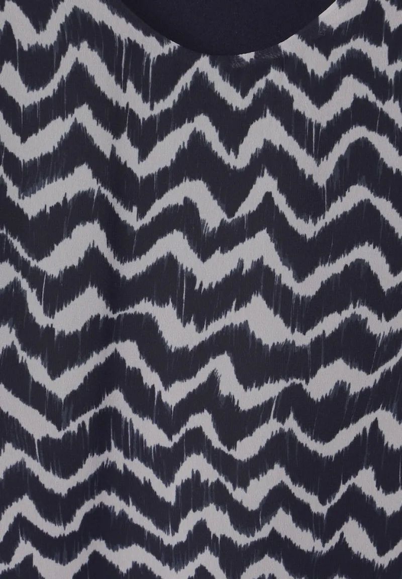 Street One Blusen*Zick Zack Chiffon Shirt deep blue