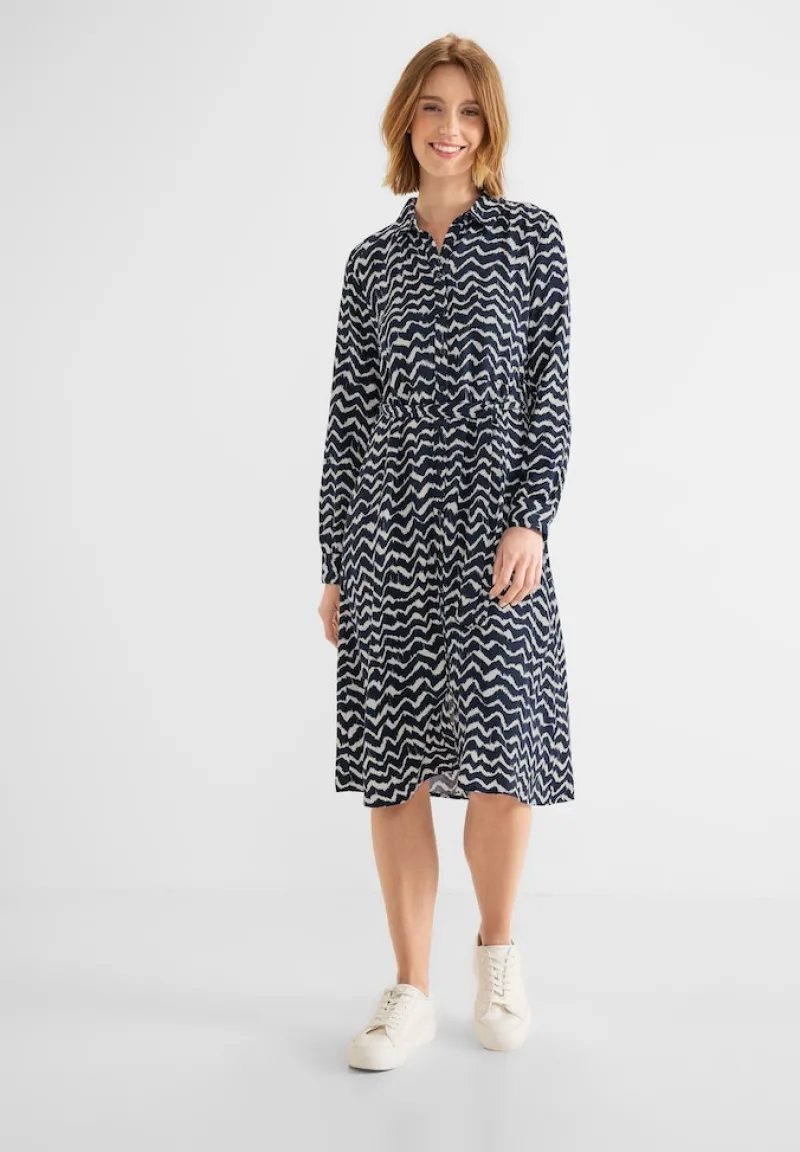 Street One Kleider*Zick Zack Shirtkleid deep blue