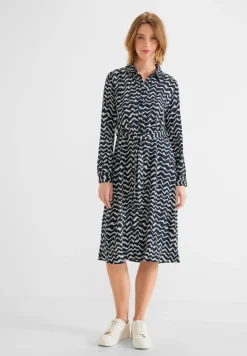 Street One Kleider*Zick Zack Shirtkleid deep blue