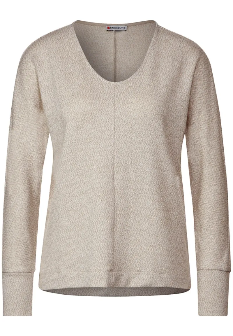 Street One Shirts*Zweifarbiges Langarmshirt spring sand melange