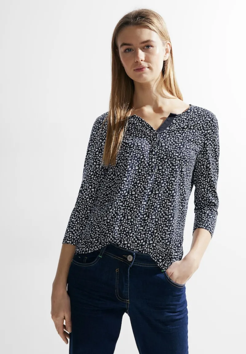 Cecil Shirts*Zweifarbiges Tunikashirt universal blue