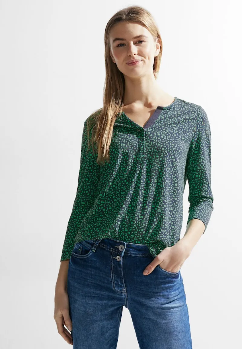 Cecil Shirts*Zweifarbiges Tunikashirt Celery Green